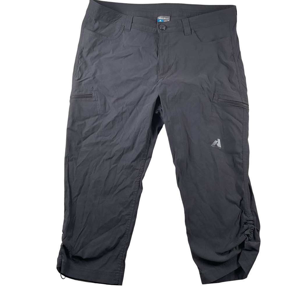 Eddie Bauer First Ascent Capri Pants Womens 14 Black Hiking Outdoor Technical
